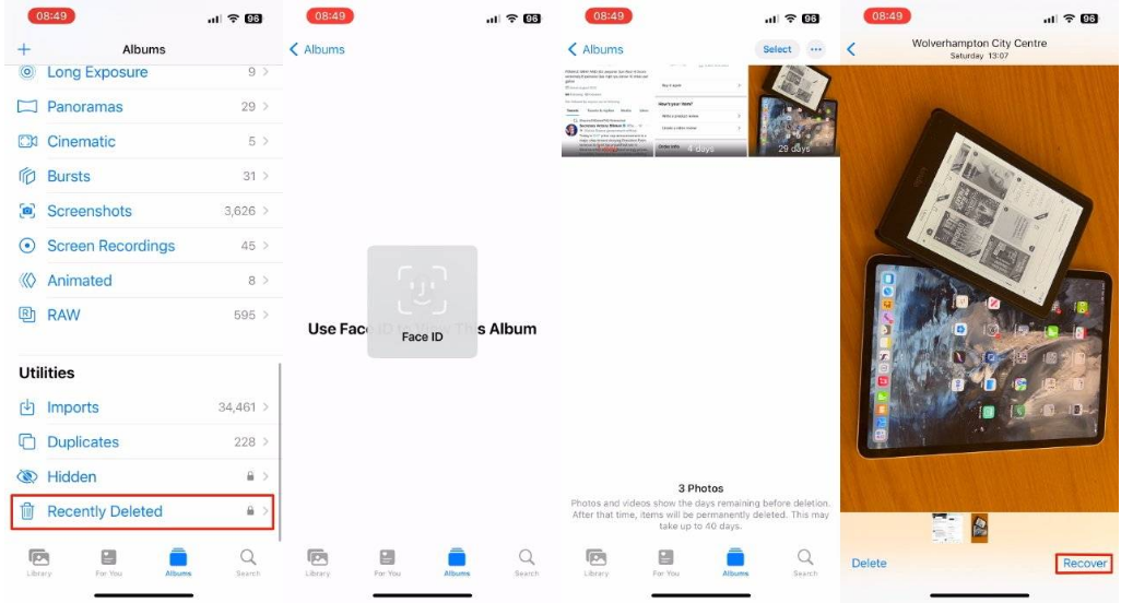 姜堰苹果14维修分享 iPhone14 上恢复已删除的照片 