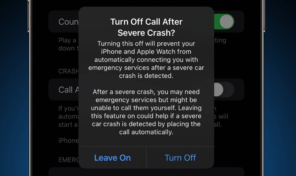 姜堰苹果14维修分享 iPhone 14 和 Apple Watch 上关闭崩溃检测 